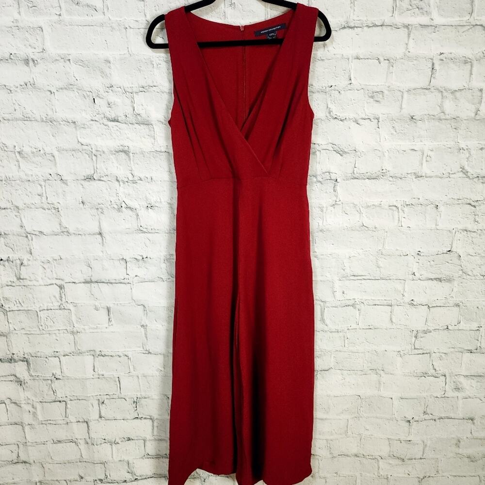 French connection jumper Sz 8 burgundy sleeveless pockets ACL